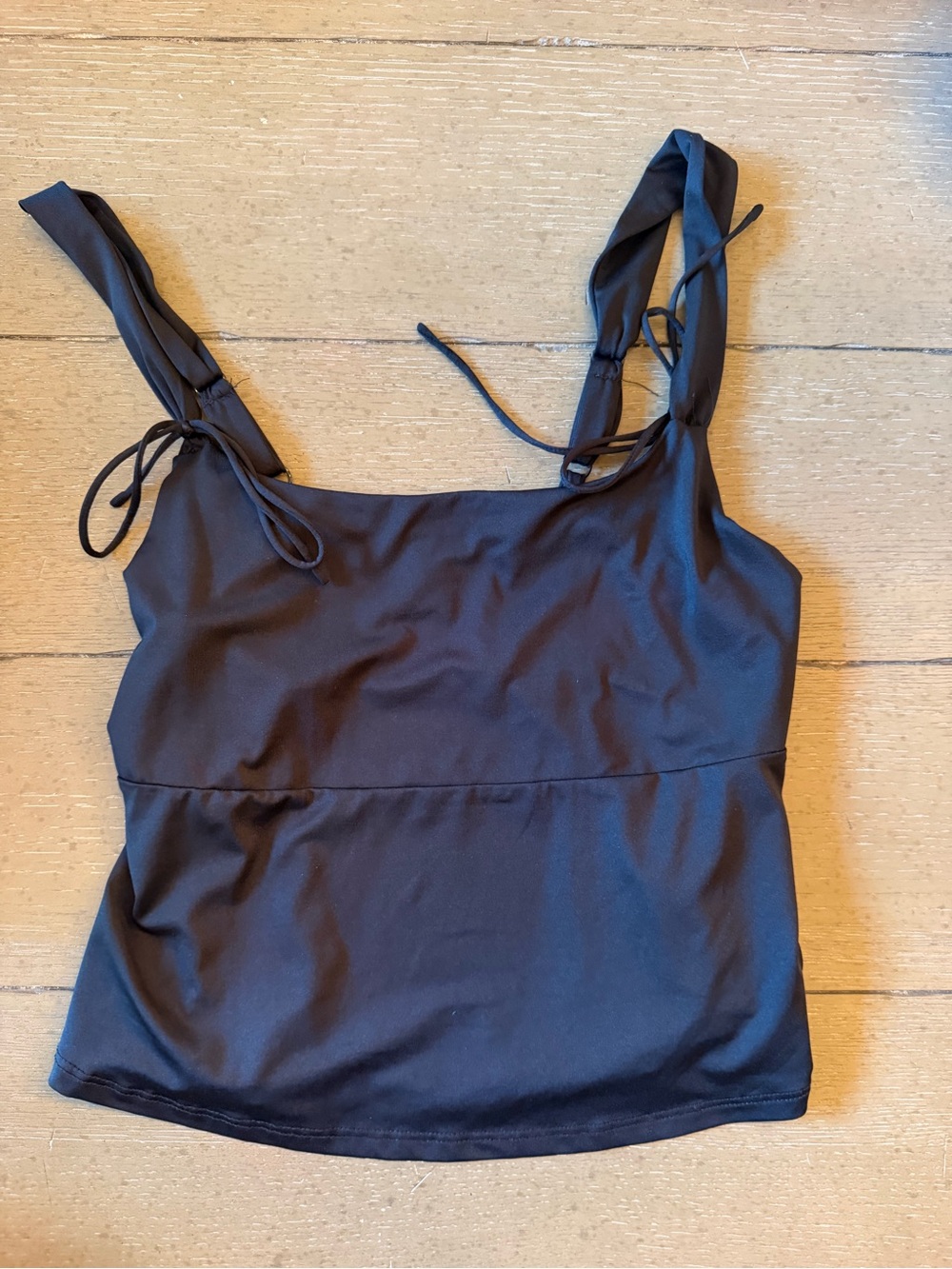 wild fable Black Tie-Shoulder Cami Tank Top